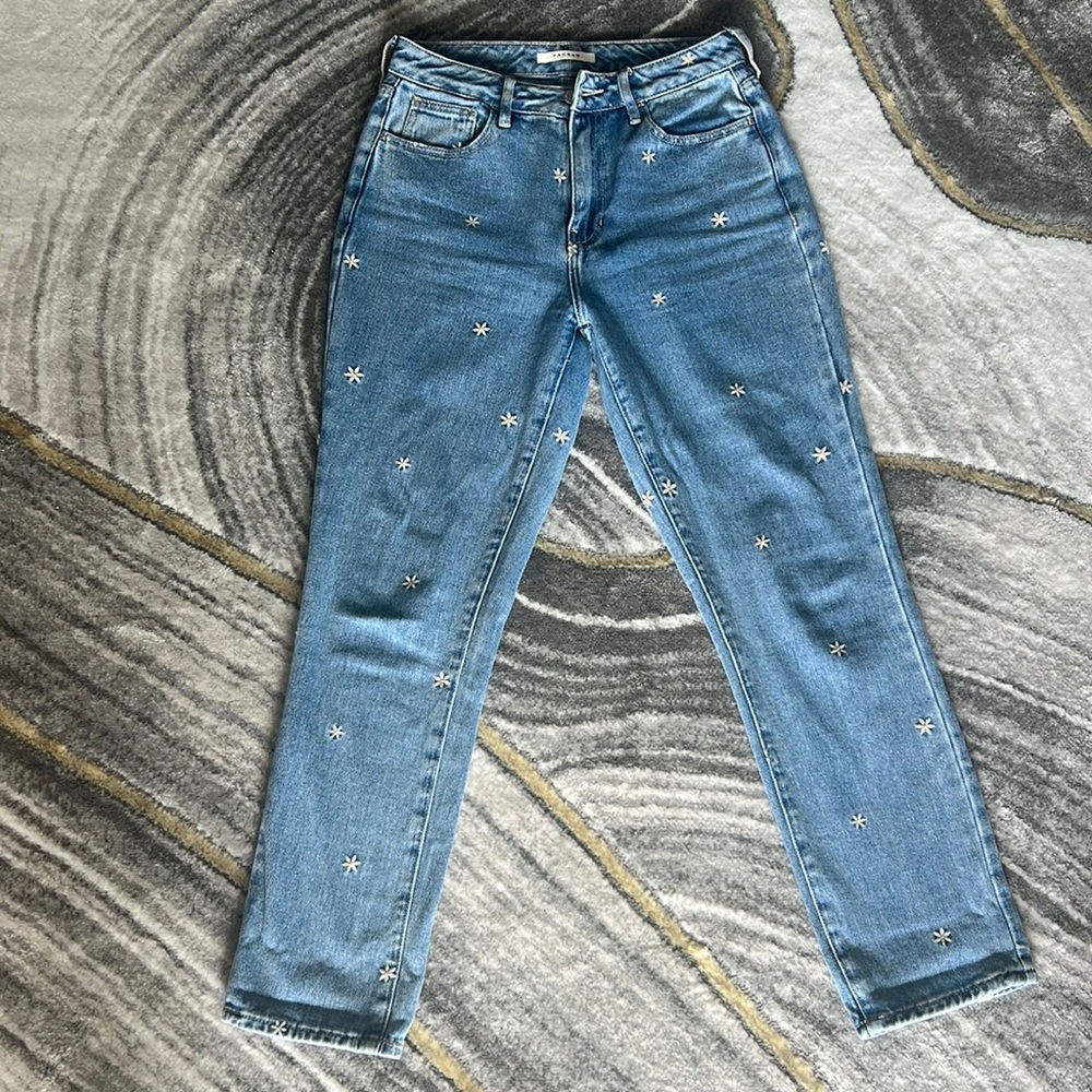 Pacsun embroidered daisy mom jean